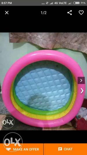 Kid's Pink And Blue Inflatable Pool