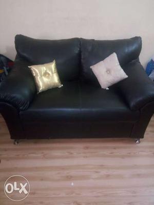Leather padded sofa 2 seater