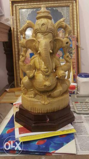 New Finished Wooden Ganapathy 10 Inch For Sale