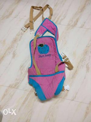 Pink And Blue Printed Baby Carrier