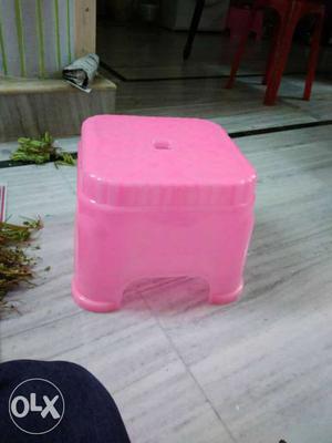 Pink Plastic Stool