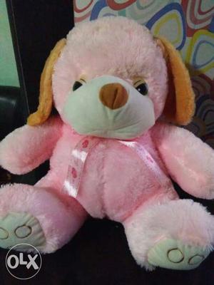Pink, White, And Brown Teddy Bear Plush Toy