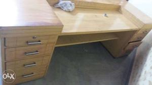 Pure office wooden table with multiple drawers in