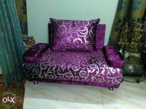 Purple And Silver Armchair