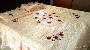 Quilted Double bed spread in satin with