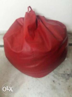 Red color Leather Bean Bag. XXL size. Easy to carry.