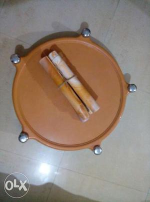 Round Brown Plastic Table with wheels