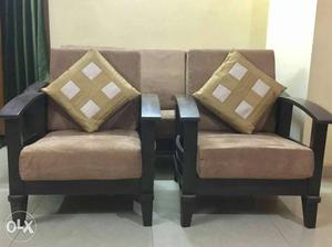 Rubber Wood sofa set with cushions including