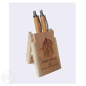 SHIV or GANESH engravings Wooden Stand Pen gift Items