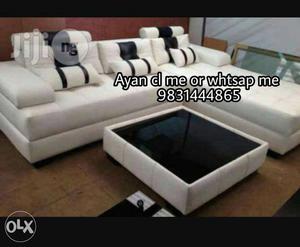 Whiet And Black Sofa Bed Set