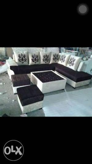 White And Black Living Room Furniture Set