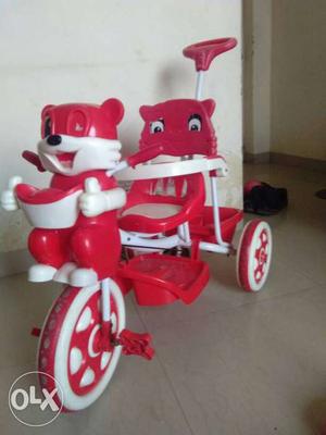 White And Red Push Trike