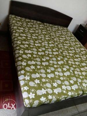 Wooden double bed with box queen size with old