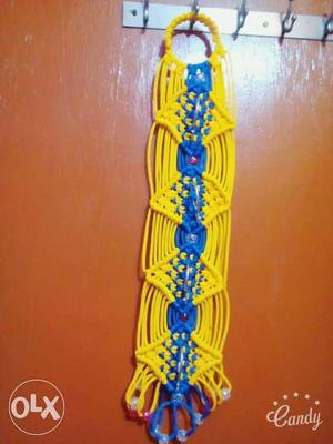 Yellow And Blue Macrame