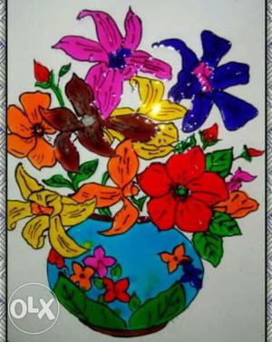 paintinfg Of Flowers In Vase
