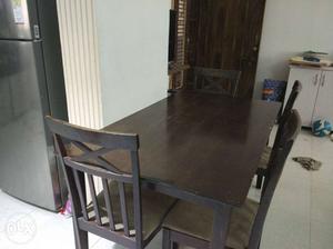 4 seater Dining table (with 4 chairs) in very
