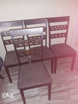 4 wooden chair with cushion. Good for dining