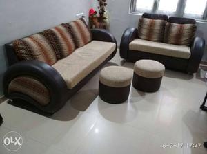 5 Seater Sofa Set with Couple of Stools at just