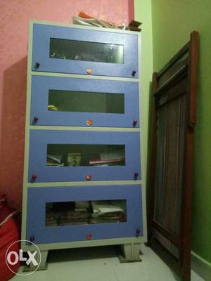 Blue Wooden 4-layer Drawer totaly new condition call me