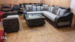 FABBULLS L- shape sofa set with designer center table