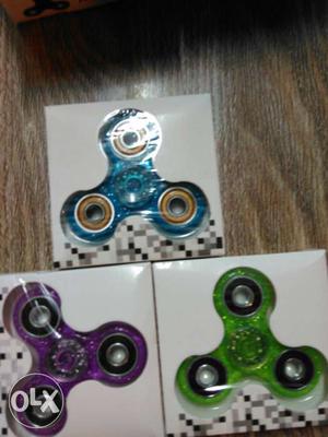 Green, Blue And Purple Tri-hand Spinner
