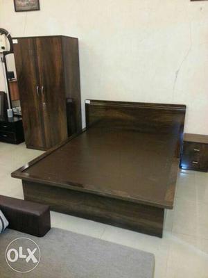New Brown Wooden Bed with storage