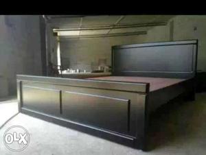 New wood 5x6.5 plain double cot wooden