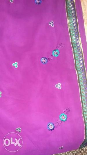 Purple colour georgette sari