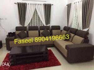 RD64 corner sofa set back low design fabric branded