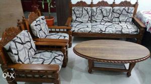 Sagwaan solid wood sofa set for sale, excellent condition.
