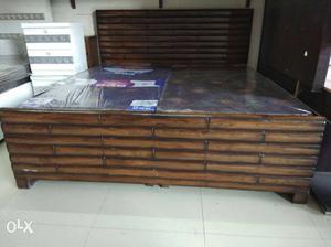 Teak wood bed with 2side table  Sidhi Vinayak Furniture