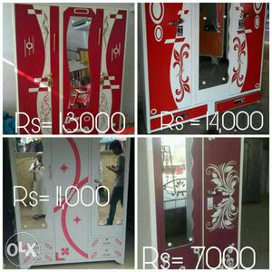 White And Red Floral Wooden Wardrobe Collage fully tuff