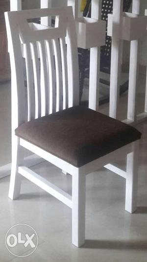 White Wooden Frame Padded Chair