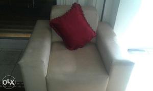 White leather fabric single sofa for sale