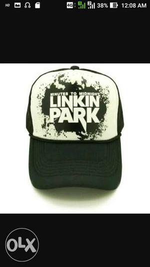 Black And Beige Linkin Park Printed Cap