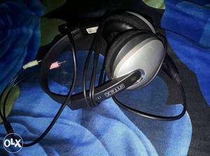 Black And Gray Intex Headphones