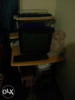 Black CRT Monitor With Computer Keyboard