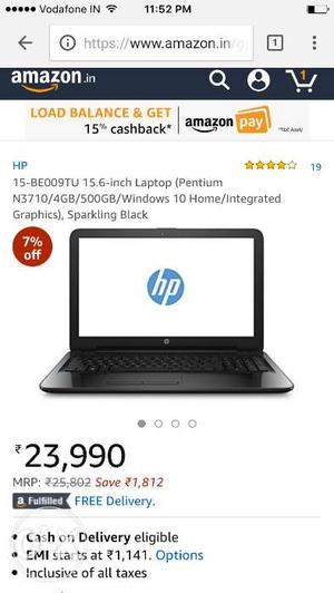 HP laptop - 10months old with warranty. Bought