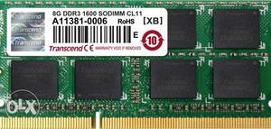 Transcend 8GB DDR3 Laptop Ram (Unused)