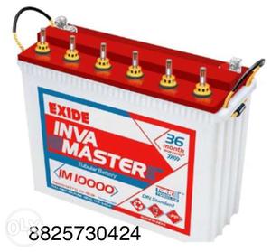 White And Red Exide Inva Master 150ah & va inverter
