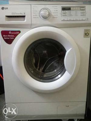 White LG Front-load Clothes Washer