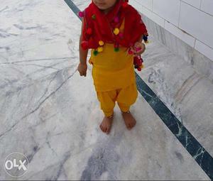 2year baby girl Salwar suit in yellow clr