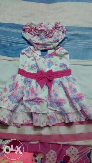 6 month old baby girl party wear cotton frock