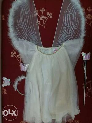 Angel dress for kids with bow,wings.