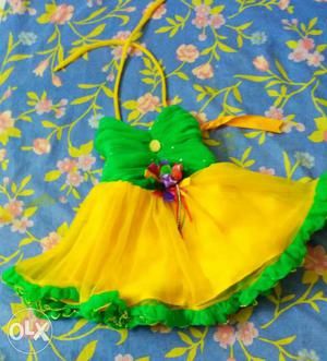 Baby Green And Yellow Dress