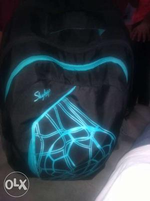 Black And Cyan Skybags Backpack