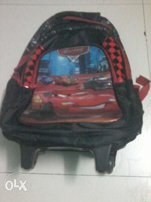Black And Red Cars Print Backpack