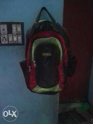 Black, Green And Red Backpack