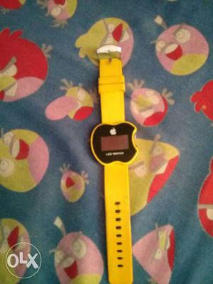 Black LED Watch With Yellow Sports Band