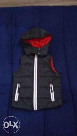 Black color with hood winter wear for girl or boy